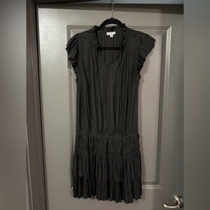 Current Air Black Ruffled Midi Dress